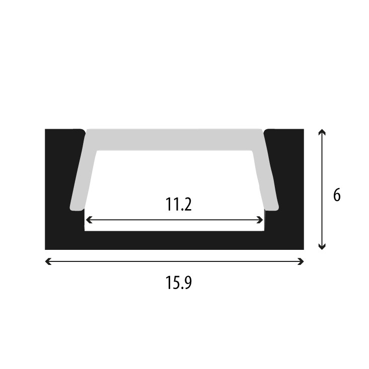 Aluminijumski profil za LED trake LPR-1506/1