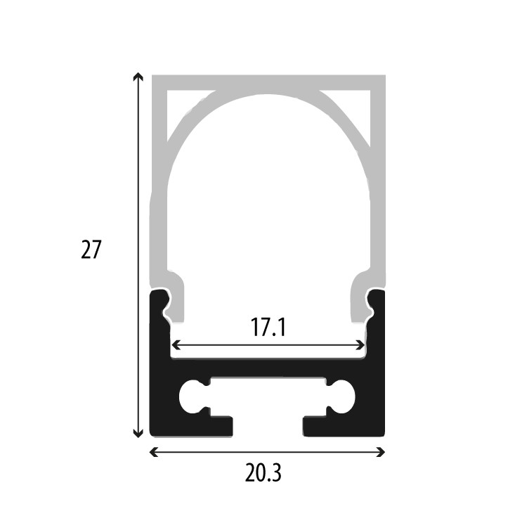 Aluminijumski profil za LED trake LPR-2027/1