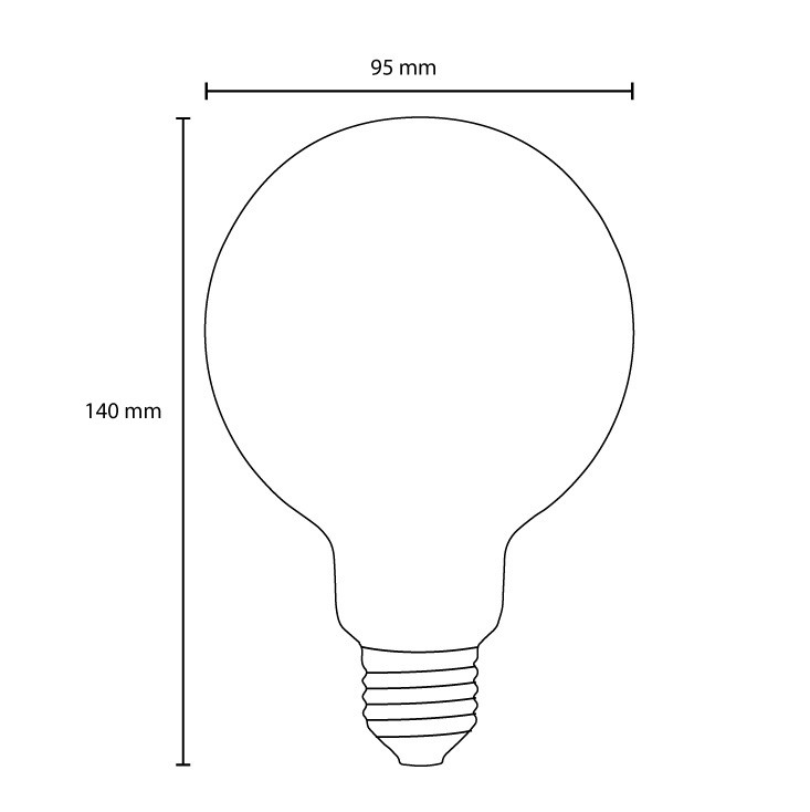 LED filament sijalica dimabilna toplo bela 6W LS-G95FDA-WW-E27/6
