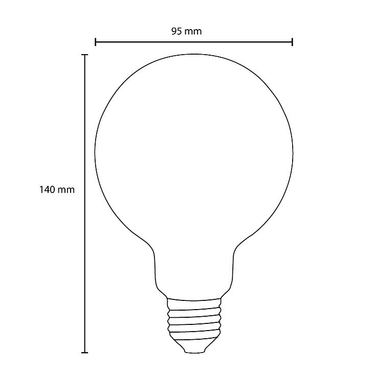LED filament sijalica dimabilna toplo bela 6W LS-G95FDA-WW-E27/6