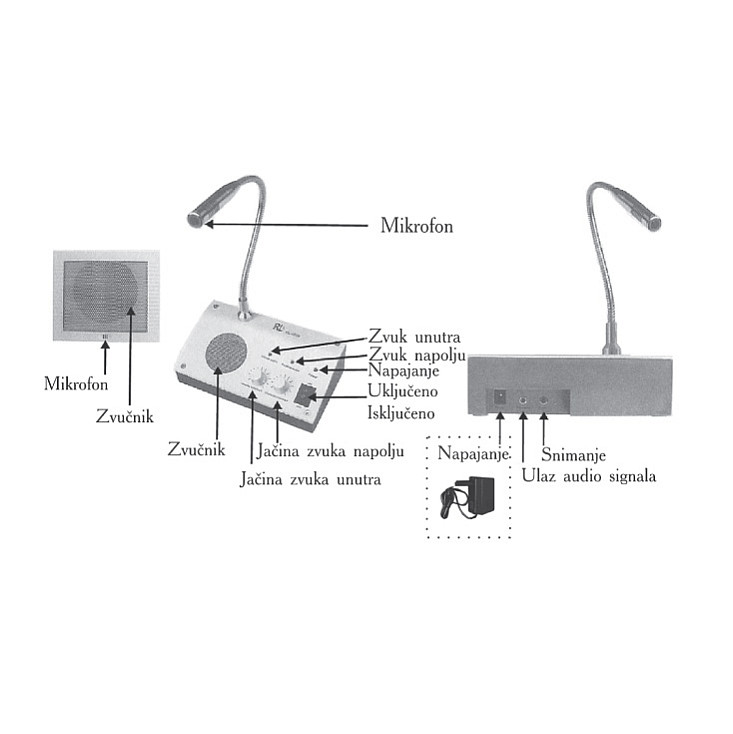 Šalterski audio interfon T346