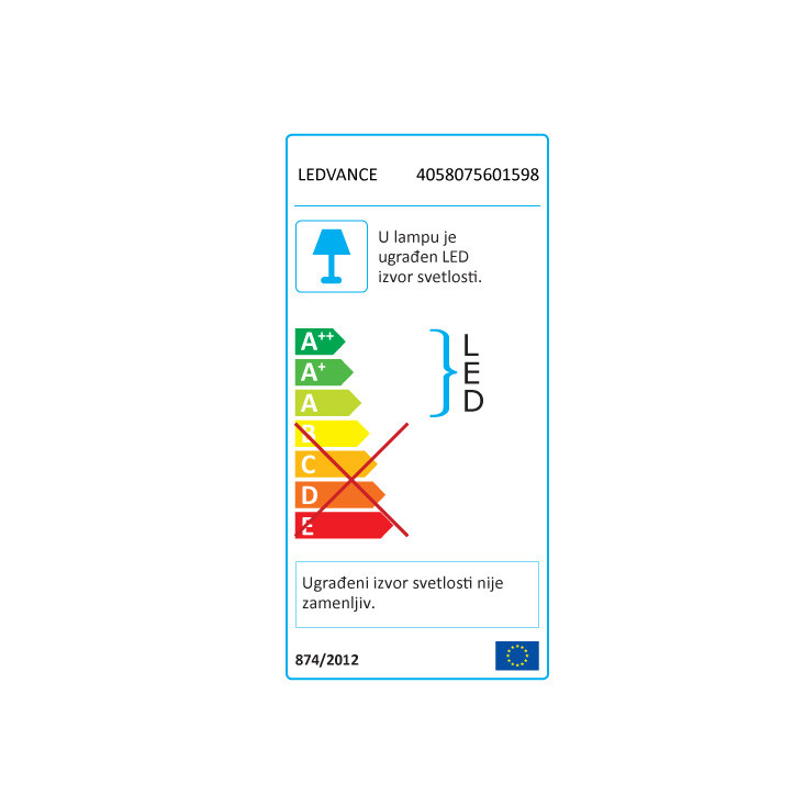 LED nadgradna lampa 60cm 18W Ledvance 4058075601598E