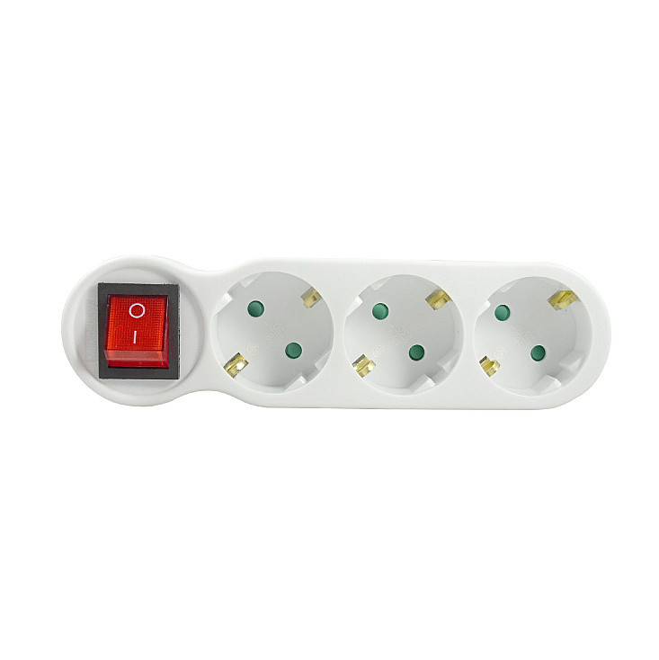 Strujni razdelnik sa 3 utičnice + prekidač NVK103/WH-P