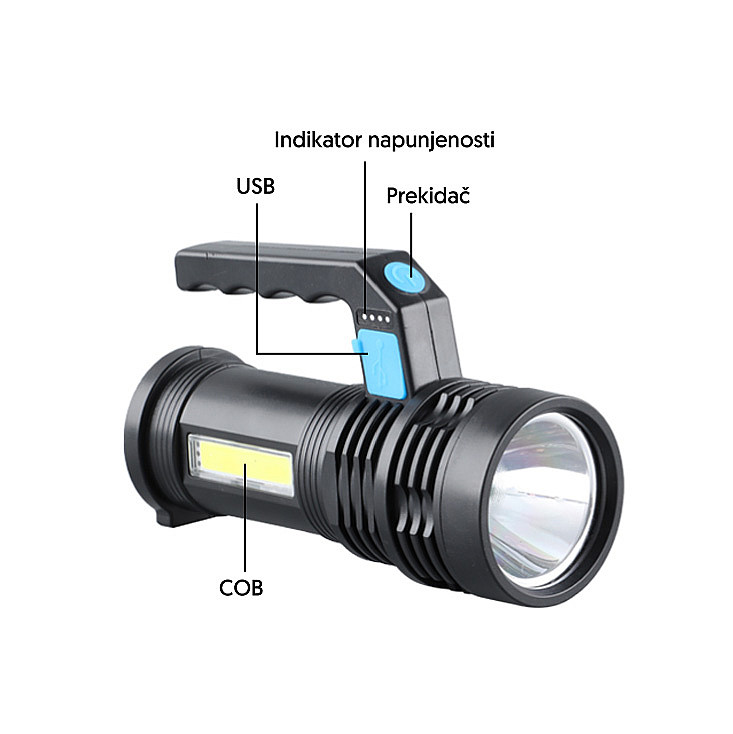 Punjiva LED baterijska lampa 3W PL8408P