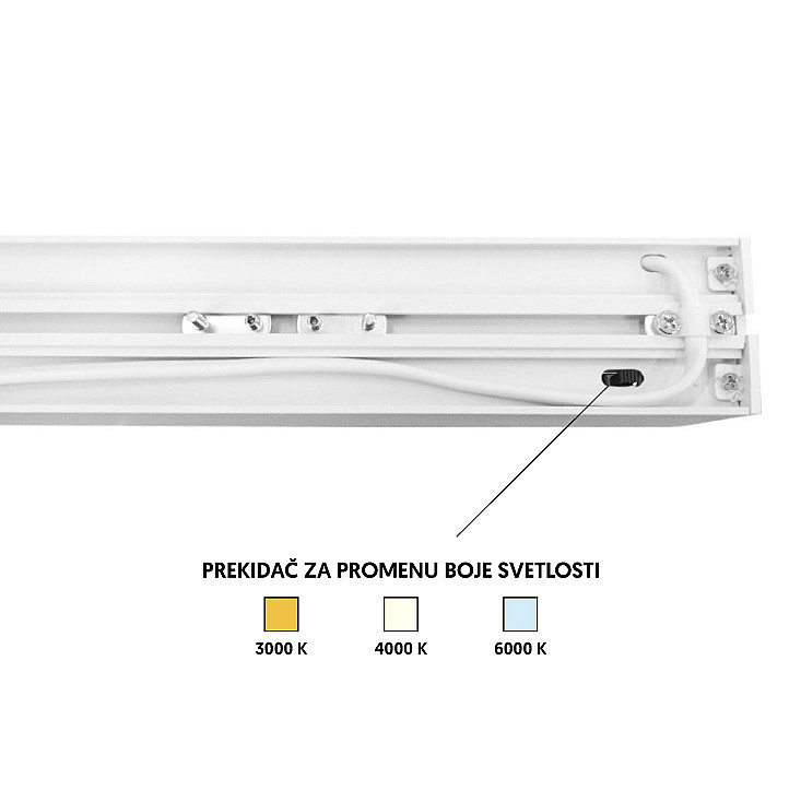 Viseća LED lampa 60W, promenljiva boja svetla LLS-D50-60/CCT-WH
