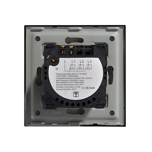 Wi-Fi smart prekidač svetla sa N provodnikom 1x5A WFPS-N01/BK