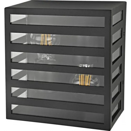 Zidna lampa crna Max.60W IP54 2xE27 baštenska M947 C