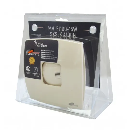 Ventilator A100N fi100mm kupatilski aspirator - sa klapnom blister 230V 5Y MV-FI100-15W-SXS-K