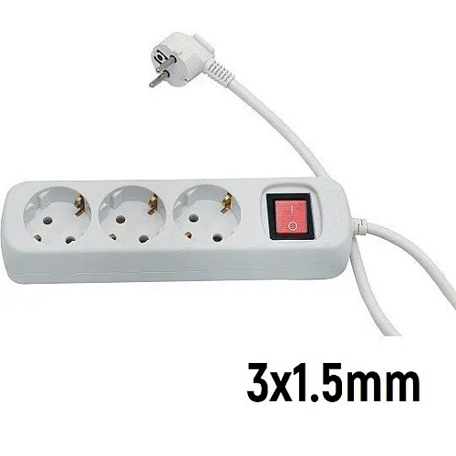 Prenosna priključnica trostruka (produžni kabl) sa prekidačem 3x1.5 mm 3m Tehnoelektro