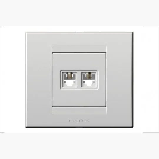 Priključnica bela PTT telefonska dupla 2xRJ11 6/4 844411.2 Primera Nopal
