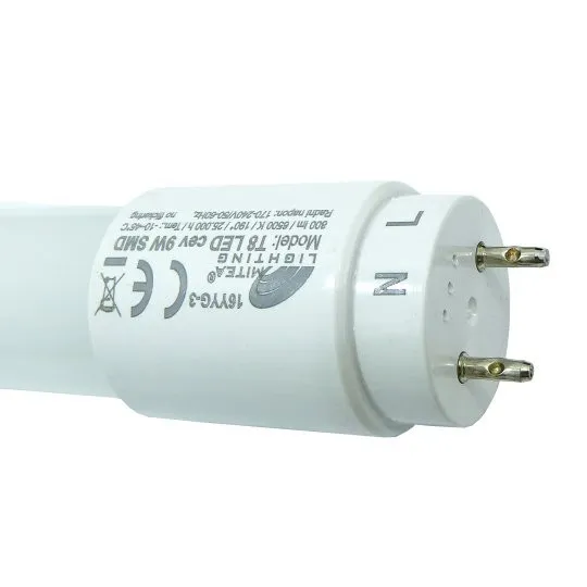 LED cev T8 single end 9W 6500K 900lm 270º 60cm