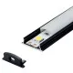 Fleksibilni aluminijumski (savitljiv) profil za LED trake crni 6x18x2000mm set sa difuzorom M640-C