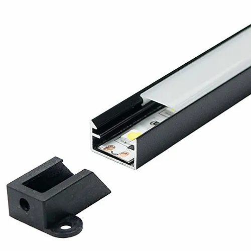 Aluminijumski profil za LED trake crni nadgradni set sa difuzorom 8.8x14.4x2000mm M506-C