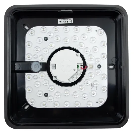 LED plafonjera crna 12W 6000K IP20 IK10 250x250x58mm kvadratna sa microwave senzorom pokreta ISM band 5Y M271-B