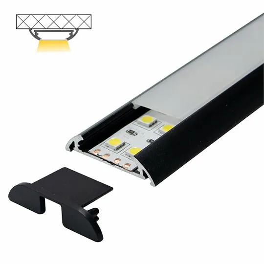 Aluminijumski profil za LED trake crni set sa difuzorom 8.6x39x2000mm MA620-C