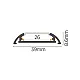 Aluminijumski profil za LED trake crni set sa difuzorom 8.6x39x2000mm MA620-C