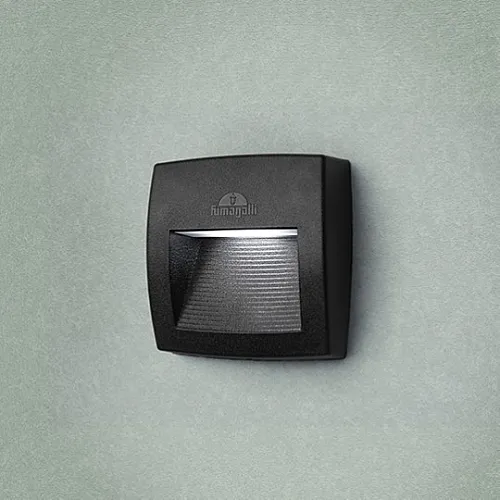 Zidna lampa crna LORENZA 150 CCT IP55 R7s LED 3.5W 2700K/4000K/6500K-sijalica uključena uz proizvod AS1.000.000.J1K Fumagalli