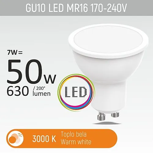 LED sijalica 7W M1 3000K 170-240V GU10