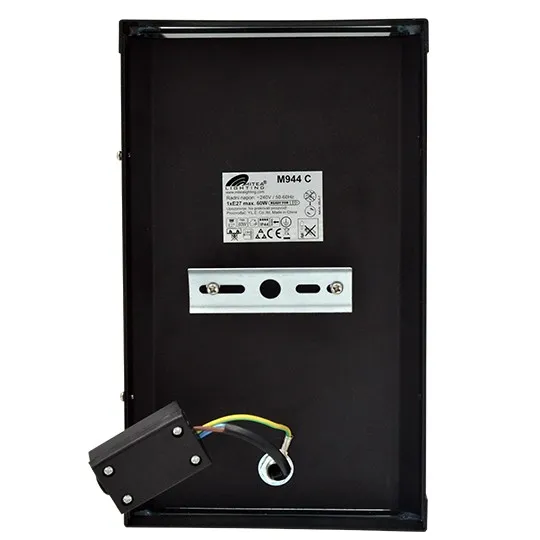 Zidna lampa crna Max.60W IP44 1xE27 baštenska M944 C