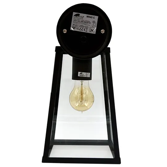 Zidna lampa crna Max.60W IP44 1xE27 baštenska M945 C