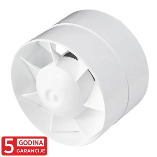 Kupatilski aspirator - ventilator beli cevni sa klemom 5Y WKA WKA125 FI125 Awenta
