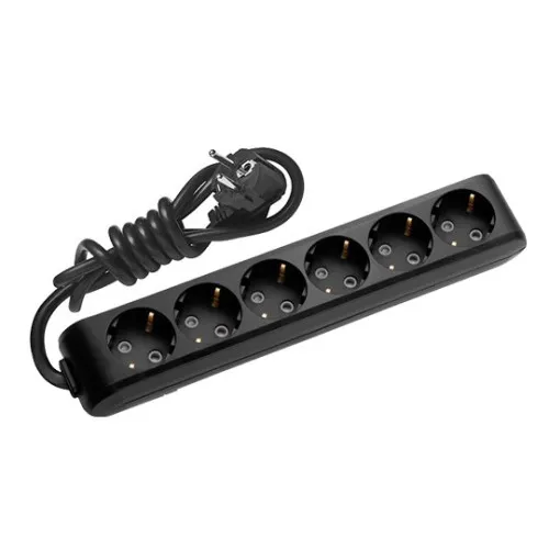 Priklj.prenosna crna sestostruka 6Mx3m 3x1,5mm2 16A 250V WLTB0463-2BL EU4 X-tendia Panasonic
