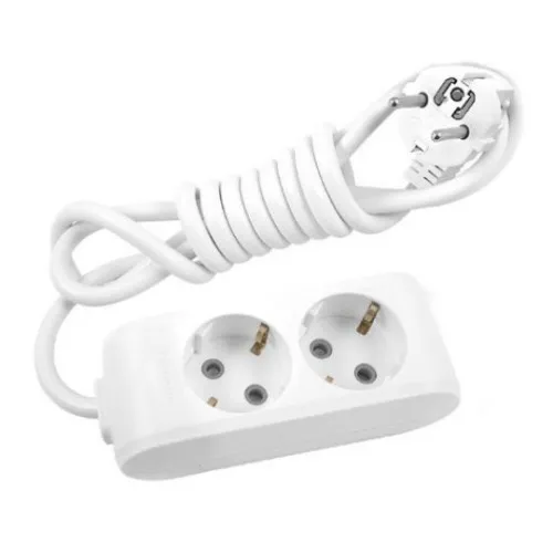 Priklj.prenosna bela dvostruka 2Mx2m 3x1,5mm2 16A 250V WLTB0422-2WH EU4 X-tendia Panasonic