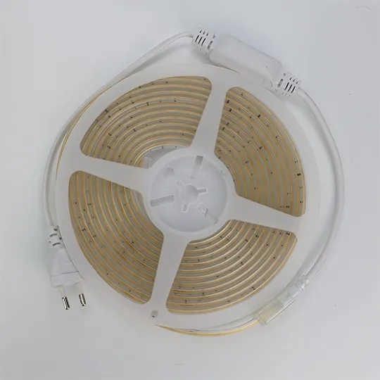 LED traka 7.5W/1m 220V 3000K IP65 5m kotur COB 10mm sa priključkom - set 288 LED/1m MLK-2835-288