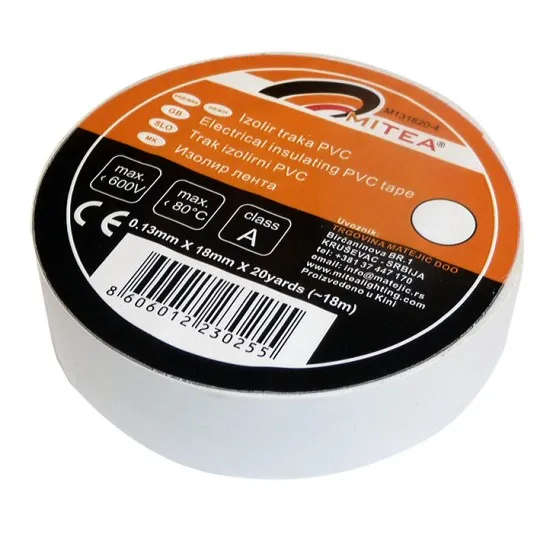 Izolir traka PVC bela 0.13mmX18mmX20yard Mitea Electric M131820-4