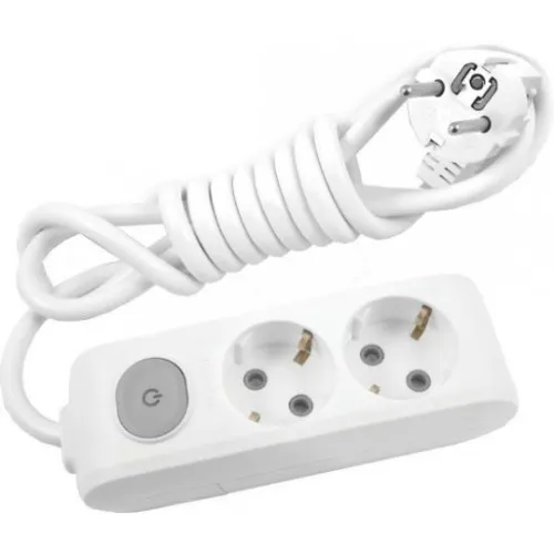 Priklj.prenosna dvostruka sa prek. 2MPx2m 3x1,5mm2 16A 250V WLTA0422-2WH EU4 X-tendia bela Panasonic