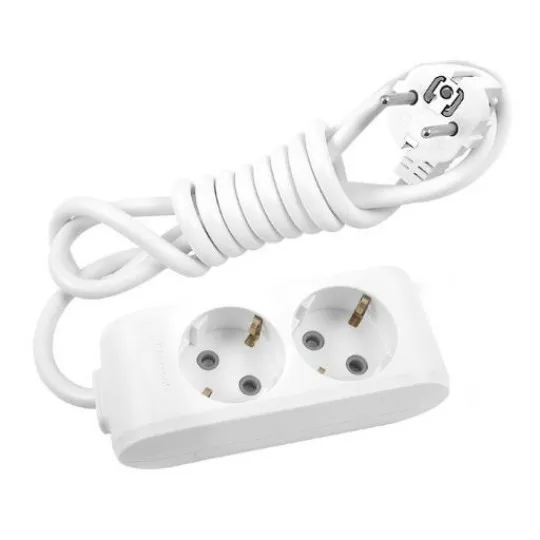 Priklj.prenosna dvostruka 2Mx3m 3x1,5mm2 16A 250V WLTB0423-2WH EU4 X-tendia bela Panasonic