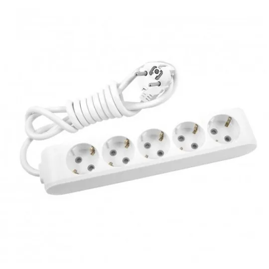 Priklj.prenosna petostruka 5Mx2m 3x1,5mm2 16A 250V WLTB0452-2WH EU4 X-tendia bela Panasonic