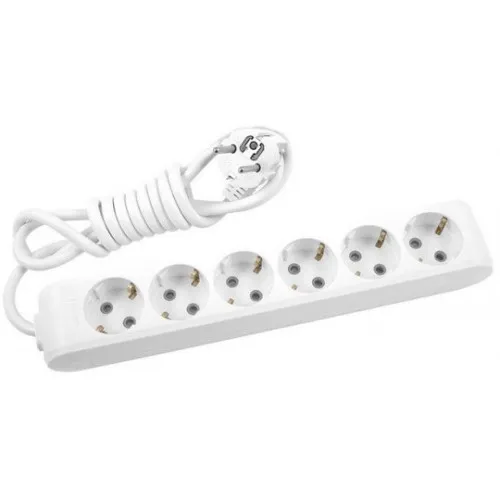 Priklj.prenosna šestostruka 6Mx2m 3x1,5mm2 16A 250V WLTB0462-2WH EU4 X-tendia bela Panasonic