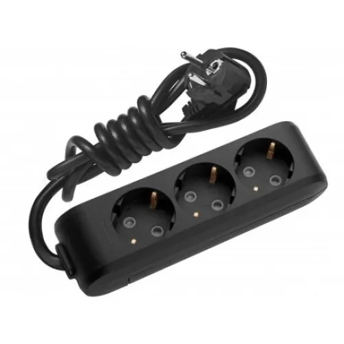 Priklj.prenosna trostruka 3Mx2m 3x1,5mm2 16A 250V WLTB0432-2BL EU4 X-tendia crna Panasonic