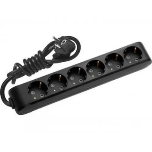Priklj.prenosna šestostruka 6Mx2m 3x1,5mm2 16A 250V WLTB0462-2BL EU4 X-tendia crna Panasonic