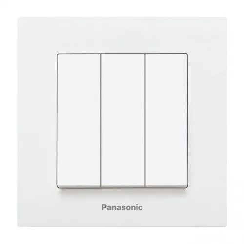 Prekidač beli običan trostruki vijčani 10A 250V WKTC0015-2WH EU4 Karre Plus Panasonic