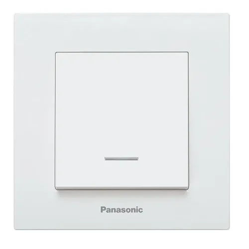 Prekidač beli običan sa tinjalicom vijčani 10A 250V WKTC0002-2WH EU4 Karre Plus Panasonic