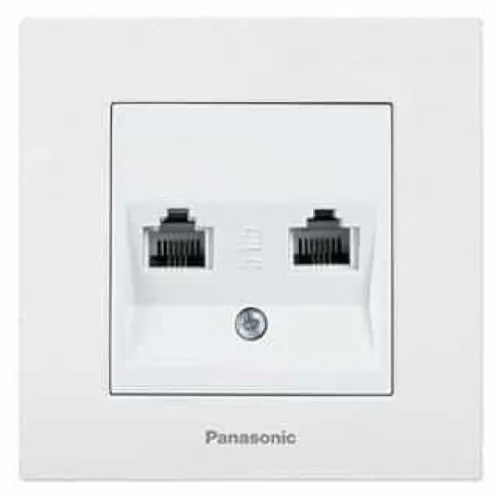 Priključnica bela 2M telefonska dupla CAT3 RJ11 WKTC0403-2WH EU4 Karre Plus Panasonic