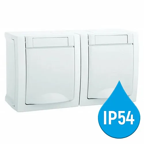Priključnica bela šuho horizontalna dupla II OG 16A 250V IP54 WPTC4800-2WH EU2 PACIFIC Panasonic