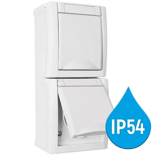 Priključnica bela šuho vertikalna dupla II OG 16A 250V IP54 WPTC4850-2WH EU2 PACIFIC Panasonic