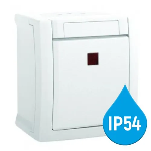 Taster beli sa indikacijom OG 16A 250V IP54 WPTC4017-2WH EU2 PACIFIC Panasonic