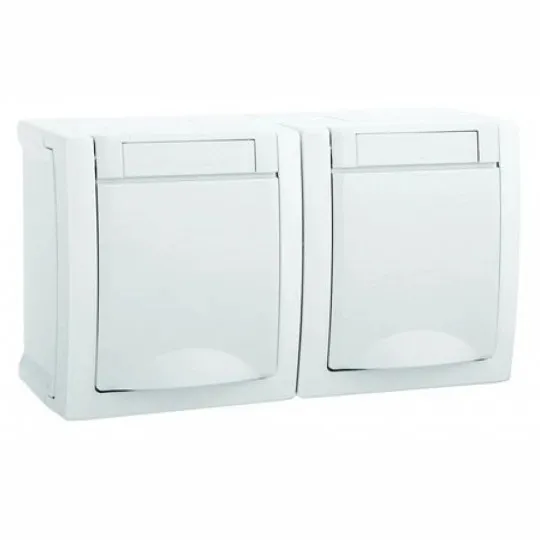 Priključnica bela šuho horizontalna dupla II OG 16A 250V IP54 WPTC4800-2WH EU2 PACIFIC Panasonic