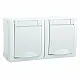 Priključnica bela šuho horizontalna dupla II OG 16A 250V IP54 WPTC4800-2WH EU2 PACIFIC Panasonic