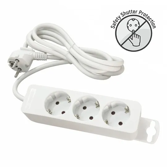 Priključnica bela 16A 250V 3680W 3x1.5mm2 prenosna nerastavna trostruka (produžni kabl) ME-PR3-5M DZ Mitea Electric