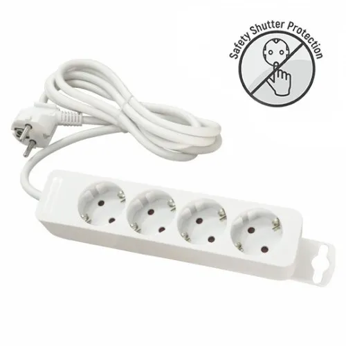 Priključnica bela 16A 250V 3680W 3x1.5mm2 prenosna nerastavna četvorostruka (produžni kabl) ME-PR4-3M DZ
