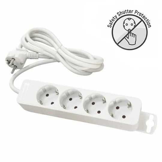 Priključnica bela 16A 250V 3680W 3x1.5mm2 prenosna nerastavna četvorostruka (produžni kabl) ME-PR4-3M DZ