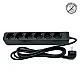 Priključnica crna 16A 250V 3680W 3x1.5mm2 prenosna nerastavna šestostruka (produžni kabl) ME-PR6-2M DZ