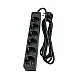 Priključnica crna 16A 250V 3680W 3x1.5mm2 prenosna nerastavna šestostruka (produžni kabl) ME-PR6-2M DZ