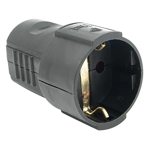 Priključnica crna dvopolna prenosna kuplung 16A 250V 3680W PM-20-C