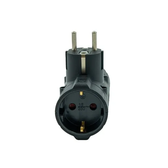 Dvostruki T razvodnik crni 16A 250V 3680W PM-41-C T2
